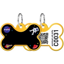 Адреснік WAUDOG Smart ID з QR-паспортом, малюнок "NASA", кістка, 31х21 мм, золото (0631-0047-17): Виробник WAUDOG