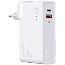 Зарядное устройство Baseus Wall Charger Power Station GaN USB and USB-C 45W + Power Bank 1000mAh White (PPNLD-C02): Особенности Power Delivery (PD), Быстрая зарядка, USB-C