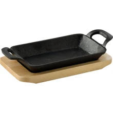 Сковорода чугунная с сервировочной доской Bergner MasterPro 17x10 см (BGMP-3807-EM) (00000026952): Тип сковороды Гриль