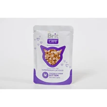 Вологий корм для кошенят з куркою і сиром Brit Care Pouches chicken & cheese kitten 80 г (8594031447054): Тип паучи