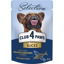 Вологий корм Club 4 Paws Selection Slices Dog Salmon & Mackerel in Gravy слайси в соусі з лососем і макрелью для собак малих порід 12х85 г (4820215368056): Тип Влажный корм