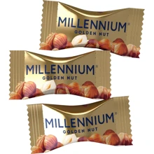 Конфеты Millennium Golden Nut шоколадные с начинкой и целыми орехами 2 кг (4820240033639): Вес, г 2000