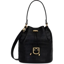 Женская сумка бакет-бэг Furla Corona S Drawstring черная (1033151): Пол Женский
