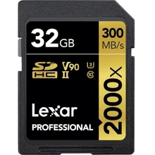 Карта памяти Lexar 32GB SDHC Class 10 UHS-II U3 V90 Professional 2000x (LSD200032G-BNNAG): Тип карты SDHC