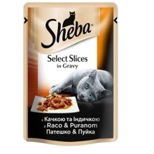 Влажный корм Sheba cig POU для котов с уткой и индейкой в соусе 12х85 г (4770608257217): Тип Влажный корм