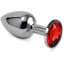Анальна пробка із кристалом LoveToy Small Silver Plug Red: Для кого унісекс