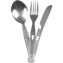 Набір столових приладів Bo-Camp Case 3 Pieces 1 Person Silver (6102100): Найменування Набор туристический