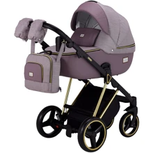 Коляска 2 в 1 Adamex Mimi Polar (Gold) Y811 сиреневый - сиреневый кожа (выдавленная точка) (623381): Тип коляски универсальная коляска (2-в-1)