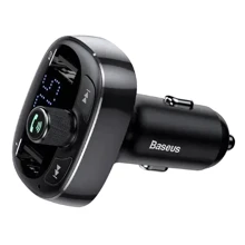 Зарядное устройство Baseus Car Charger 2хUSB T Shaped S-09 Car Bluetooth MP3 Player Black (CCMT000301): Кабель в комплекте отсутствует