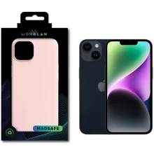 Чехол для iPhone Monblan Silicone Case MagSafe Chalk Pink for iPhone 14: Цвет розовый