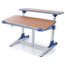 Стол Mealux Dali WB Beech (арт.BD-305 WB Beech) - столешница бук / накладки на ножках синие: Тип Парта