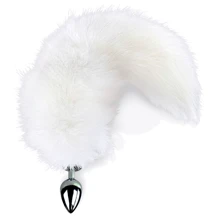 Металлическая анальная пробка с хвостом из натурального меха Art of Sex size M White fox: Для кого Унисекс