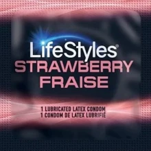 Ароматизированный презерватив Lifestyles - Strawberry, 1 шт: Тип Ароматизированные