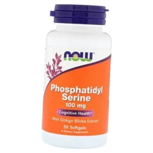 NOW Foods PHOS SERINE / GINKGO 100/60 mg 50 SGELS Фосфатидилсерин з екстрактом Гінкго білоба: Форма випуску капсули