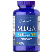 Puritan's Pride Mega Vita Gel 120 Softgels Вітаміни та мінерали Мега: Тип мультивітаміни