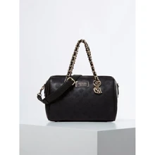 Женская сумка бочонок Guess Logo Love Box Satchel черная (HWSG7662060-BLA): Пол Женский