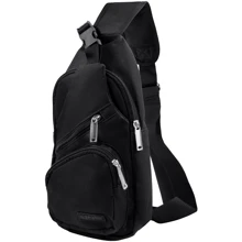 Мужская сумка-слинг DNK Leather черная (DNK-JOKER№2-BAG-1): Пол Мужской
