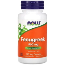NOW Foods Fenugreek 500 mg Пажитник 100 веганских капсул: Форма выпуска Капсулы