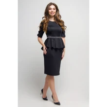 Платье FLFashion Карузо МПК 1724 48 черное повседневное удлиненное миди: Состав Эластан, Полиэстер