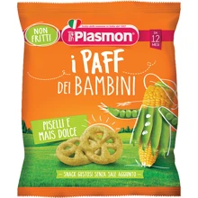 Снек Plasmon i Paff dei Bambini (горох + сладкая кукуруза) , 15 г (WT4389): Вес нетто 15 г