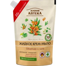 Зелена Аптека рідке крем-мило для рук обліпиха та липа дой-пак 460 ml: Призначення Смягчение, Очищение