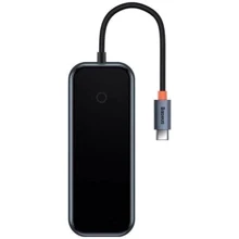 Адаптер Baseus Adapter AcmeJoy USB-C to HDMI+2xUSB3.0+USB2.0+Type-C PD Dark Grey (WKJZ010213): Колір серый