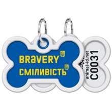 Адресник металлический WAUDOG Smart ID c QR паспортом рисунок Смелость 40х28 мм (0640-0231): Производитель WAUDOG