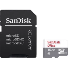 Карта пам'яті SanDisk 16GB microSDHC Class 10 UHS-I Ultra + adapter  (SDSQUNS-016G-GN3MA): Тип карти microSDHC