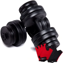 Гантель Fit-On 2x16 кг с перчатками: Вес гантели, кг 16