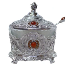 Сервировка стола Сахарница с ложкой Изумруд (h 11см 175 мл) (466-1200): undefined undefined