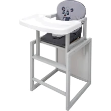 Стульчик-трансформер Babyroom Пеппи-250 серый/серый-графит (панда) (680978): Тип трансформер