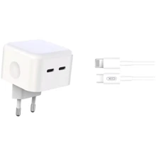 Зарядное устройство XO Wall Charger 2xUSB-C+USB L102 35W White with Cable USB-C to Lightning: Особенности Power Delivery (PD), Быстрая зарядка, USB-C