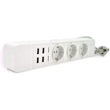 Сетевой фильтр Voltronic WiFi (ТВ-Т09/17464) 3 розетки, 4 USB, 2 м, White: Количество розеток, шт 3