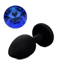 Силіконова анальна пробка з кристалом Silicon Black 08 (розмір S), SKN-SIL-BLACK 08: Для кого унісекс