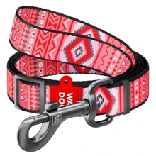 Поводок для собак WAUDOG Nylon рисунок Этно красный 2.5x152-183 см красный (5340): Тип Поводок