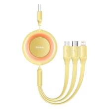 Кабель Baseus USB Cable to Micro USB/Lightning/Type-C Bright Mirror 2 Series 3.5A 1.1m Yellow (CAMJ010011): Тип USB Cable - Lightning/microUSB/USB-C