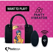 Вібратор в трусики FeelzToys Panty Vibrator Black з пультом ДУ + сумочка-чохол: Для кого Для жінок