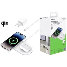 Зарядное устройство Belkin Wireless Charger Magnetic Pad with Qi2 15W White (WIZ021VFWH) for iPhone 16 I 15  I 14 I 13 I 12 series and Apple AirPods: Особенности MagSafe, USB-C