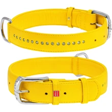 Ошейник WAUDOG Glamour со стразами 35 мм 46-60 см желтый (38828): Производитель WAUDOG