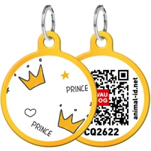Адреснік WAUDOG Smart ID з QR-паспортом, малюнок "Корони", коло, 25 мм, золото (0625-0101-17): Виробник WAUDOG