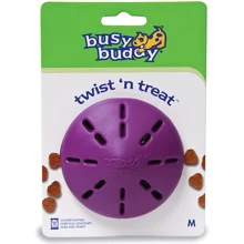 Іграшка PetSafe Busy Buddy Twist`n Treat для собак 10-22 кг розмір M 10х10х7.4 см фіолетова (40801): Виробник PetSafe