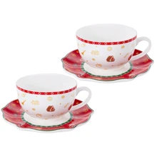 Чайний набір Lefard Christmas delight 4 предмети 250 мл (985-145): Тип Набор чайных чашек с блюдцами