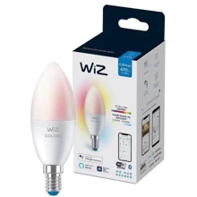 Умная лампочка WiZ, E14, 4.9W, 40W, 806Lm, C37, 2200-6500K, RGB, Wi-Fi: Тип цоколя E14