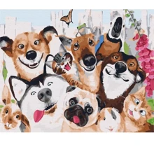 Картина за номерами Brushme Селфі домашніх звірят 40x50 см (BS52665): Виробник Brushme