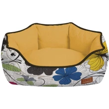 Лежак Croci COZY FLO для собак помаранчевий/квіти 85х66х23 см (C2278743): Тип Лежак