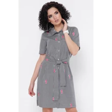 Платье FashionUp PL-1767B 44 черное повседневное до середины бедра: Состав Хлопок