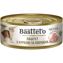Паштет для котов Basttet`O SILVER с курицей и овощами: Тип паштет