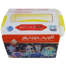 Конструктор Magplayer магнитный набор бокс 55 эл. (MPT2-55): Количество деталей, шт. 55