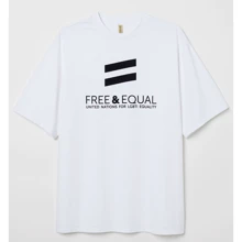 Футболка H & M 6564878 M біла з принтом: Вид футболки