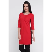 Сукня FashionUp PL-1756A 42 червоне повсякденне до середини стегна: Склад Віскоза, поліестер, Еластан